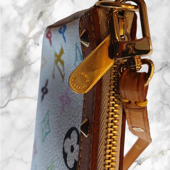 Authentic Louis Vuitton Pochette Multicolor Murakami Top Handle Bag MSRP: $2,700 - Picture 4 of 13